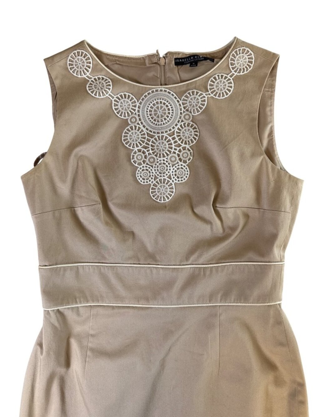 Isabella DeMarco by Tahari Levine Sleeveless Sheath Dress~Size 4~Tan L13 18 - Picture 7 of 15